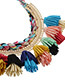 Fashion Multi-color Tassel Decorated Color Matching Simple Necklace