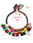 Fashion Multi-color Fuzzy Balls&tassel Decorated Color Matching Pom Necklace