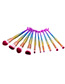 Trendy Multi-color Color Matching Decorated Simple Mermaid Makeup Brush(10pcs)