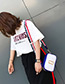 Fashion White Color Matching Decorated Square Shape Shoulder Bag