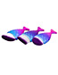 Trendy Blue+plum Red Color Matching Decorated Mermaid Makeup Brush(3pcs)