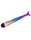 Trendy Blue+plum Red Color Matching Decorated Mermaid Makeup Brush(4pcs)