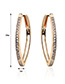 Fashion Gold Color Diamond Decorated Pure Color Simple Earrings