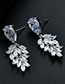 Fashion Silver Color Water Drop Diamond Decorated Pure Color Earrings