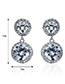 Fashion Silver Color Round Shape Diamond Decorated Pure Color Earrings