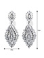 Fashion Silver Color Flower Decorated Pure Color Earrings