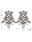 Exaggerated Silver Color Geometric Shape Diamond Decorated Pure Color Earrings