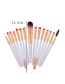 Fashion Brown Color Matching Decorated Makeup Brush(15pcs)