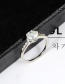 Fashion Silver Color Round Shape Diamond Decorated Simple Ring