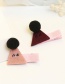 Fashion Claret Red Pompom Ball Decorated Pure Color Simple Hair Clip