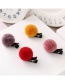 Fashion Blue Pompom Ball Decorated Pure Color Simple Hair Clip