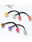 Fashion Green+plum Red Ball Shape Decortated Color Matching Hair Rope