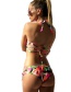 Fashion Red Pure Color Decorated Hollow Out Bandage Swimsuit