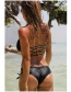Fashion Black Pure Color Decorated Hollow Out Bandage Swimsuit