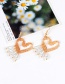 Fashion Silver Color Pearls Decorated Hollow Out Heart Shape Earrings