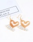 Fashion Gold Color Pearls Decorated Hollow Out Heart Shape Earrings