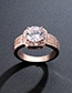 Fashion Rose Gold Diamond Decorated Irregular Shape Ring