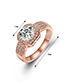 Fashion Rose Gold Diamond Decorated Irregular Shape Ring