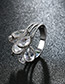 Fashion Silver Color Water Drop Shape Diamond Decorated Simple Ring