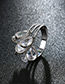 Fashion Silver Color Water Drop Shape Diamond Decorated Simple Ring