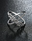 Fashion Silver Color Full Diamond Decorated Cross Design Ring