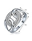 Fashion Silver Color Diamond Decorated Hollow Out Simple Ring