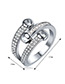 Fashion Silver Color Cross Design Pure Color Opening Ring