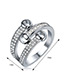 Fashion Silver Color Cross Design Pure Color Opening Ring