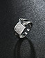 Fashion Silver Color Square Shape Decorated Double Layer Ring
