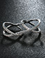 Fashion Silver Color Cross Design Pure Color Simple Ring