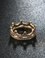 Fashion Gold Color Crown Shape Decorated Pure Color Ring