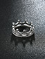 Fashion Silver Color Crown Shape Decorated Pure Color Ring