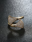 Fashion Gold Color Leaf Shape Decorated Pure Color Ring