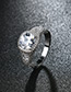 Fashion Silver Color Square Shape Diamond Decorated Simple Ring