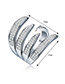 Fashion Silver Color Claw Shape Decorated Pure Color Ring