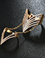 Fashion Gold Color Diamond Decorated V Shape Design Ring