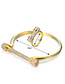 Trendy Gold Color Diamond Decorated Pure Color Simple Jewelry Set