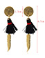 Trendy White Tassel&leaf Decorated Color Matching Simple Earrings