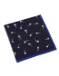 Trendy Navy Flower Pattern Decorated Pure Color Simple Scarf