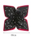 Trendy Black Flower Pattern Decorated Pure Color Simple Scarf