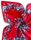 Trendy Red Flower Pattern Decorated Square Shape Simple Scarf