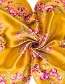 Trendy Yellow Flower Pattern Decorated Square Shape Simple Scarf