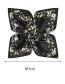 Trendy Black Flower Pattern Decorated Square Shape Simple Scarf