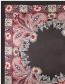 Trendy Pink Flower Pattern Decorated Color Matching Square Scarf