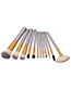 Fashion Champagne Geometry Decorated Color Matching Cosmetic Brush (12pcs)