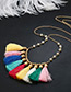 Bohemia Multi-color Color-matching Decorated Tassel Necklace