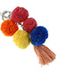 Fashion Multi-color Fuzzy Balls&tassel Decorated Color Matching Pom Necklace