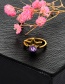 Fashion Gold Color Diamond Decorated Pure Color Simple Ring (8 Pcs)