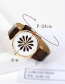 Fashion Brown Flower Pattern Decorated Round Dail Watch