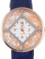 Trendy Pink Diamoond Decorated Dail Shape Simple Watch